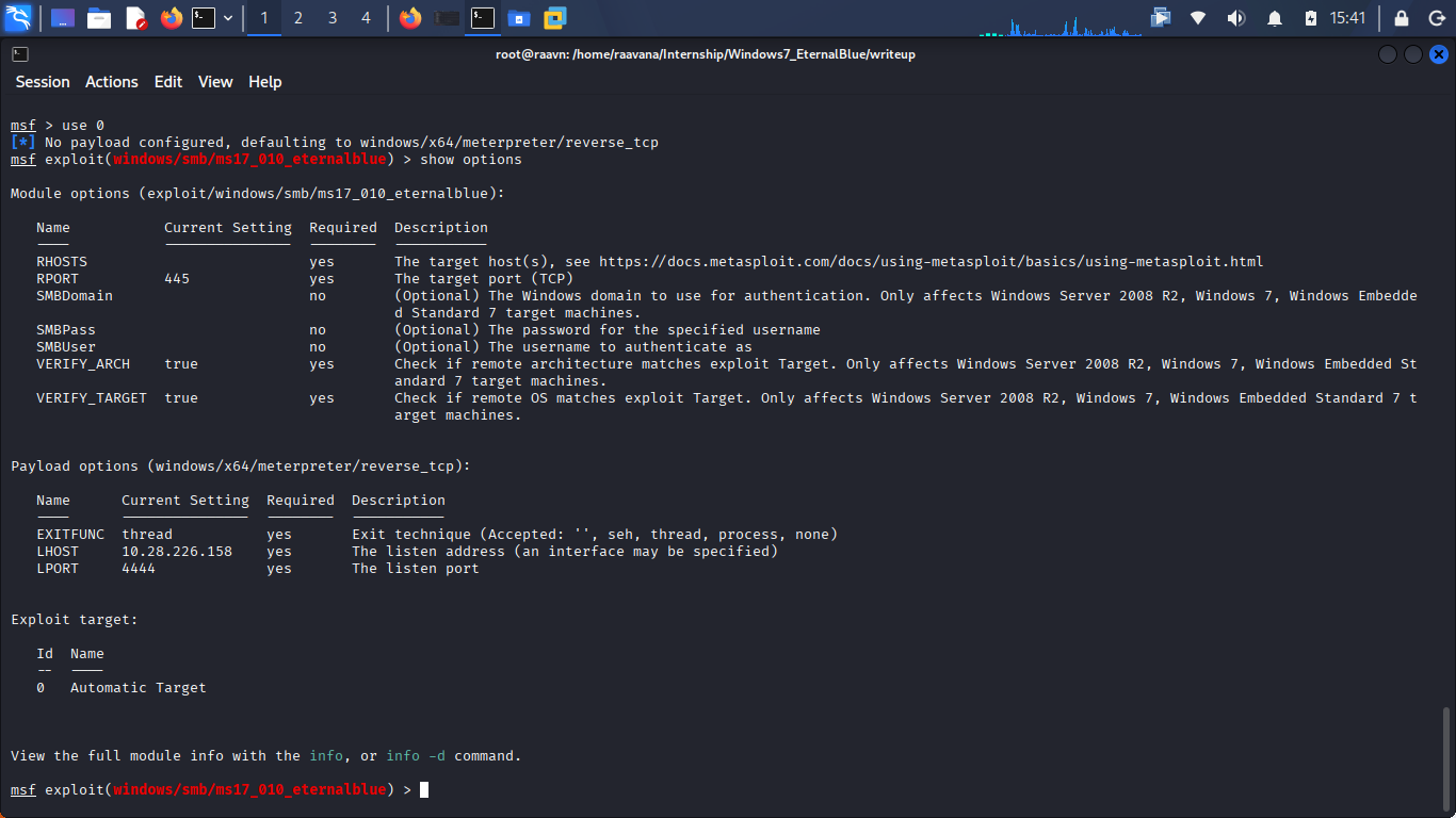 show options screenshot