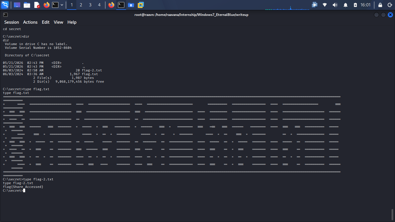 secret directory screenshot and ASCII-art screenshot