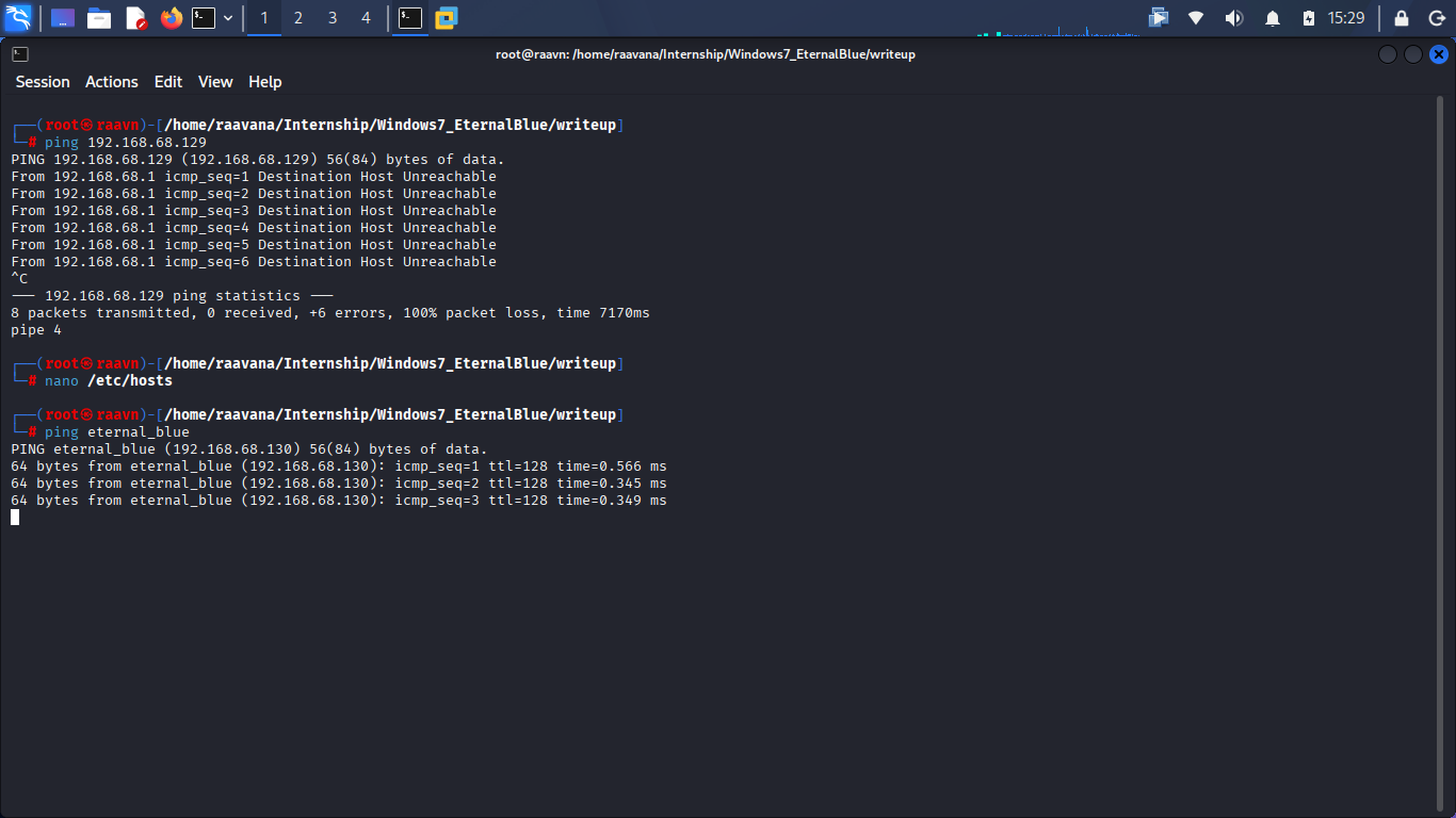 Successful hostname ping screenshot