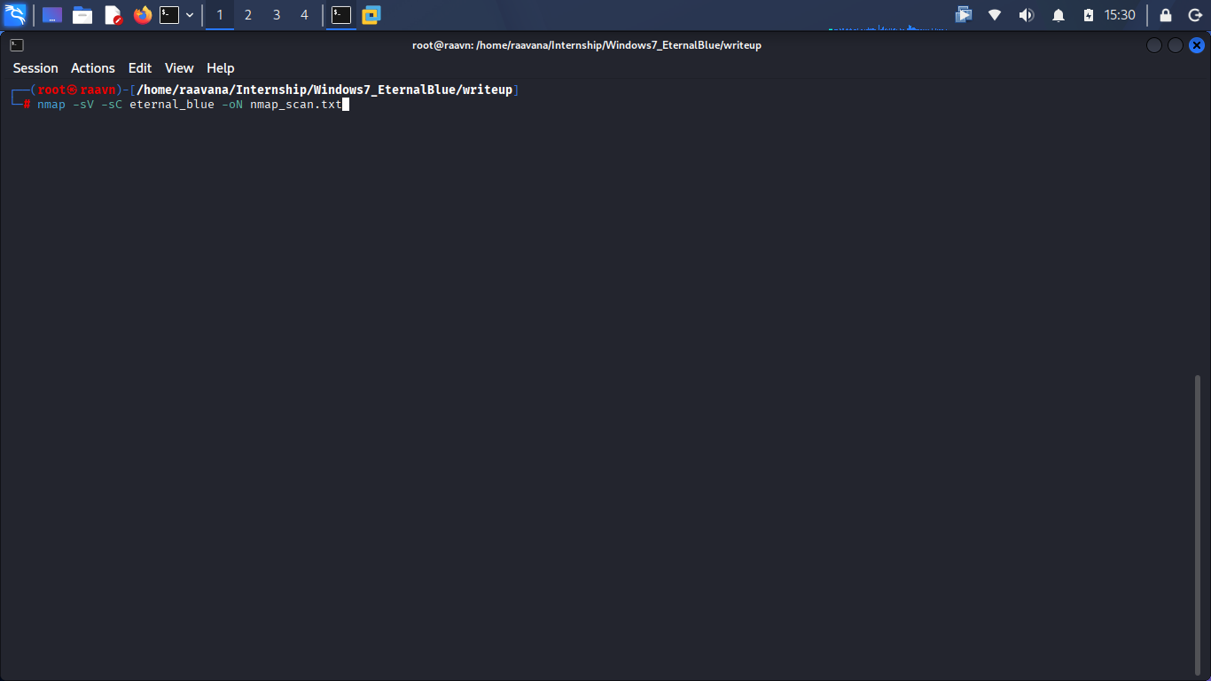 Nmap scan command screenshot