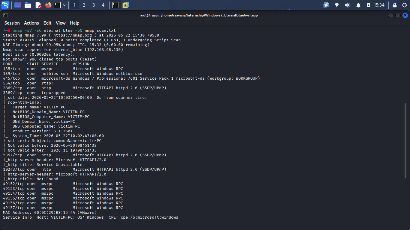 Nmap scan result screenshot