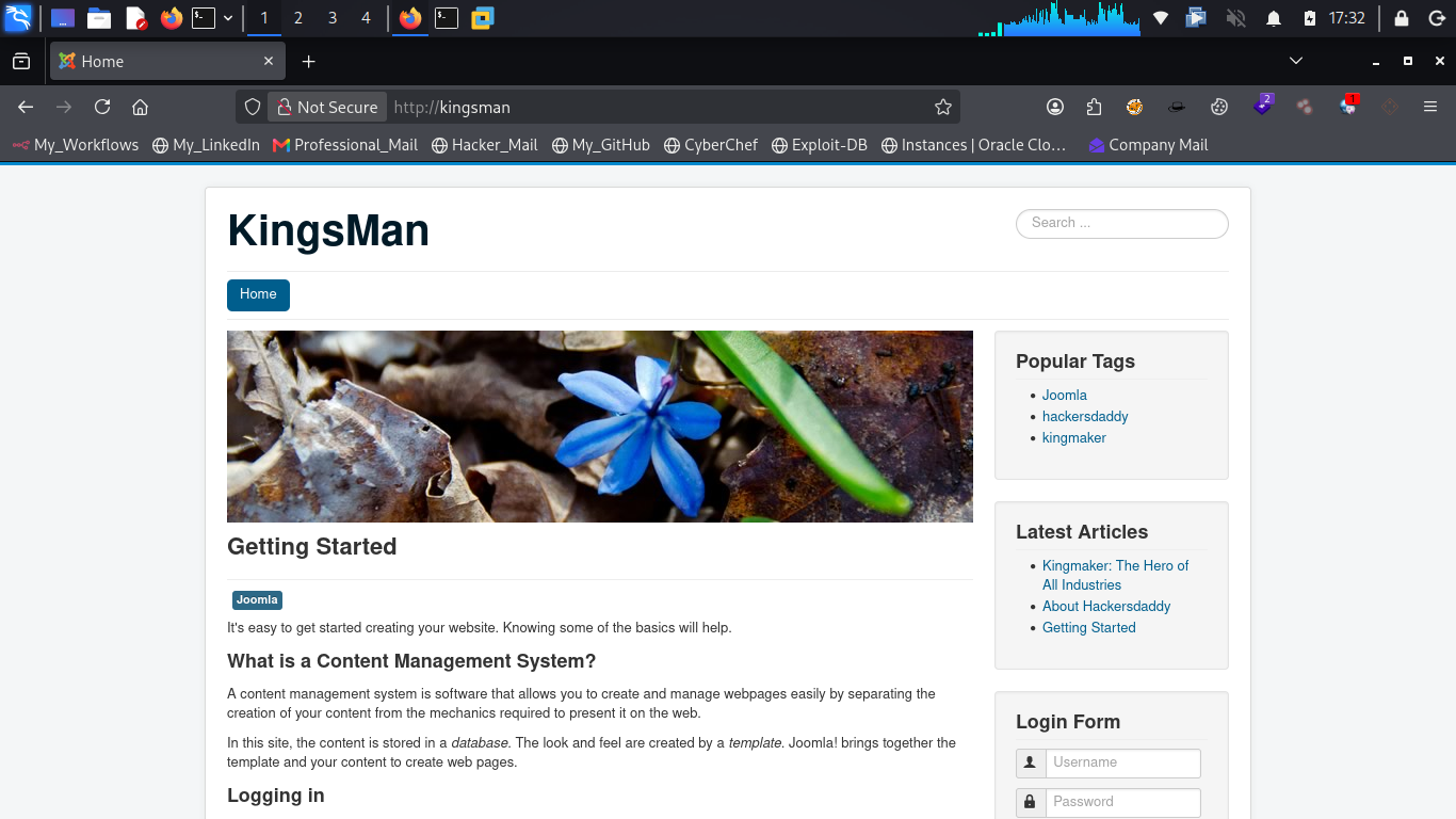 Web application home page
