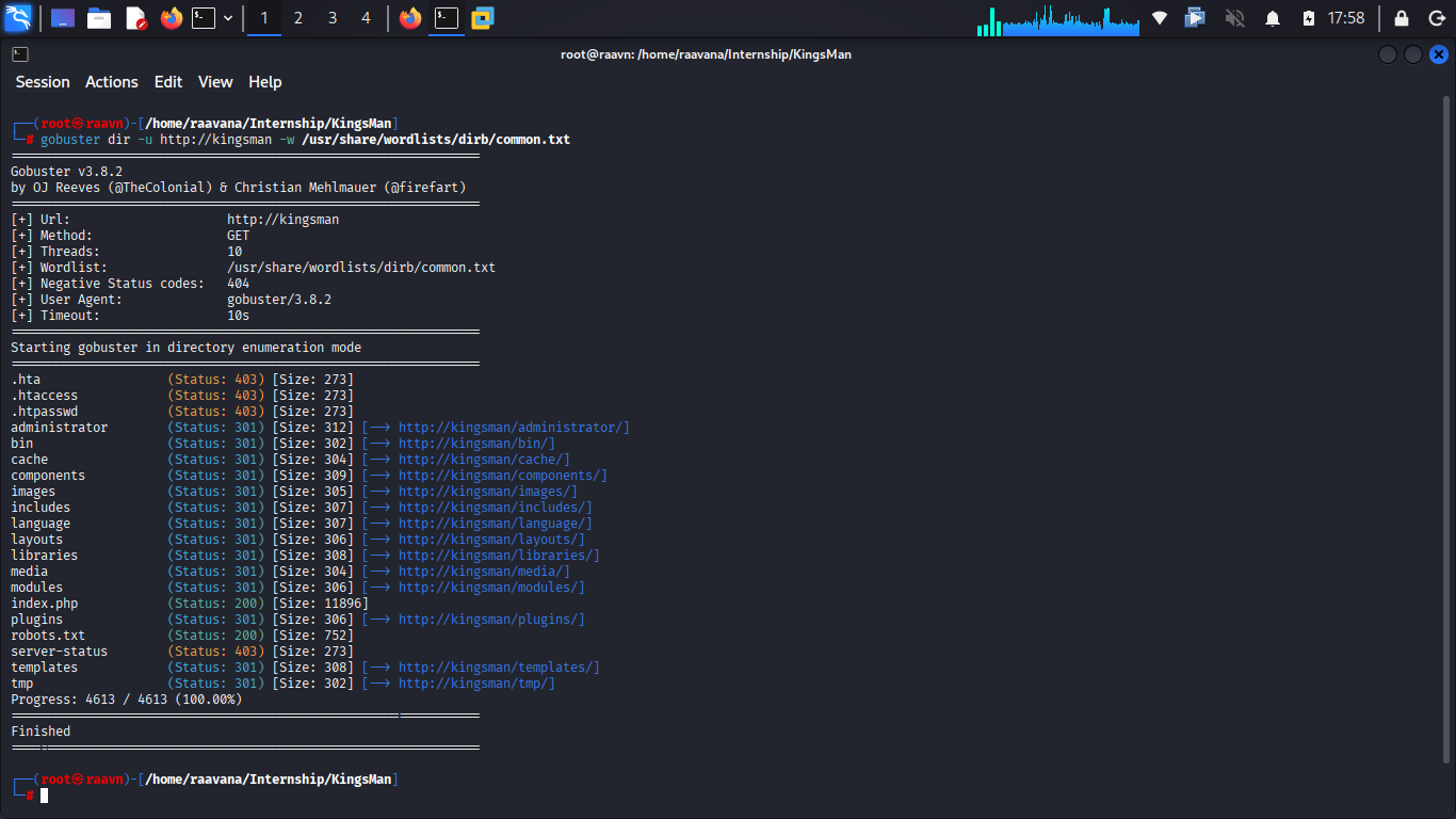 Gobuster directory brute force