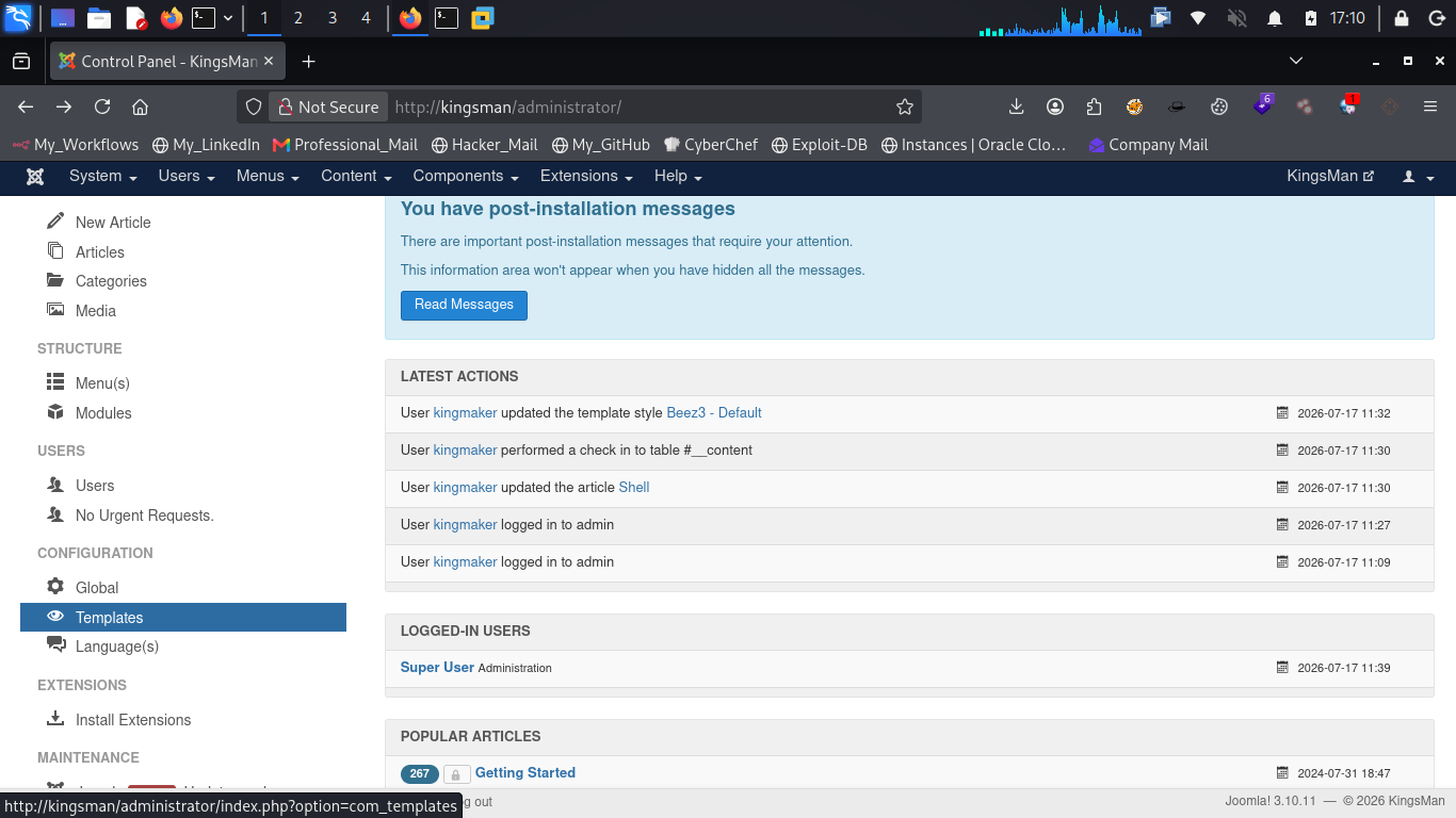 Templates configuration path
