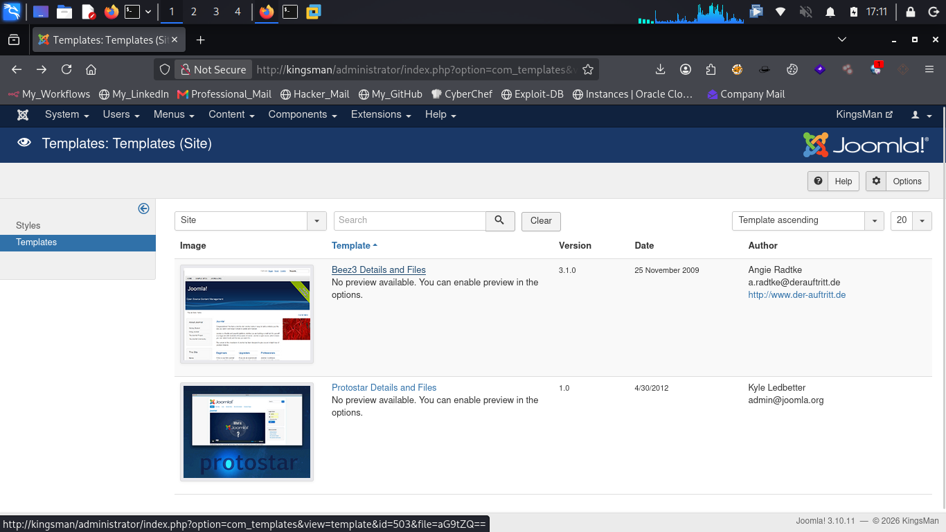 Nested templates selection