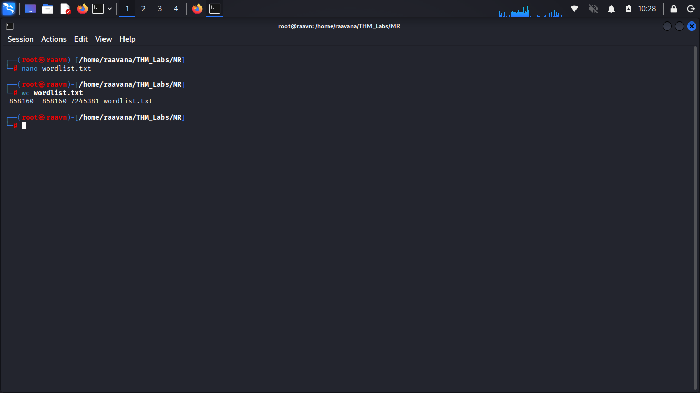 Saving wordlist to local dictionary file
