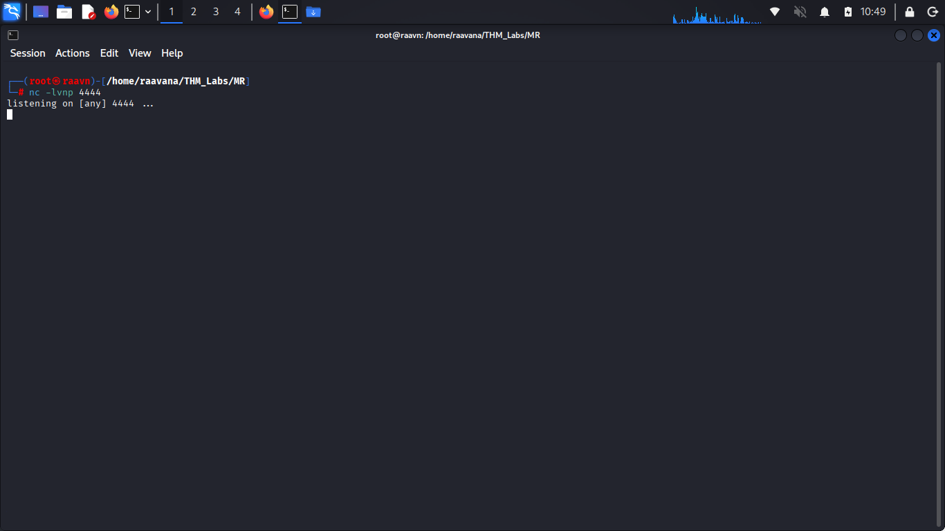 Starting netcat port listener