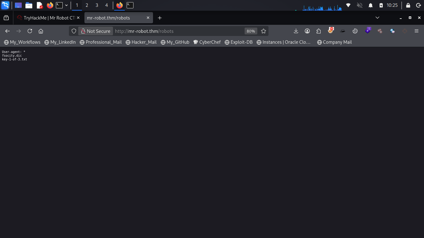Discovered entries in robots.txt