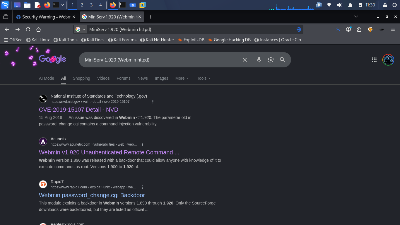Searching for Webmin 1.920 CVEs
