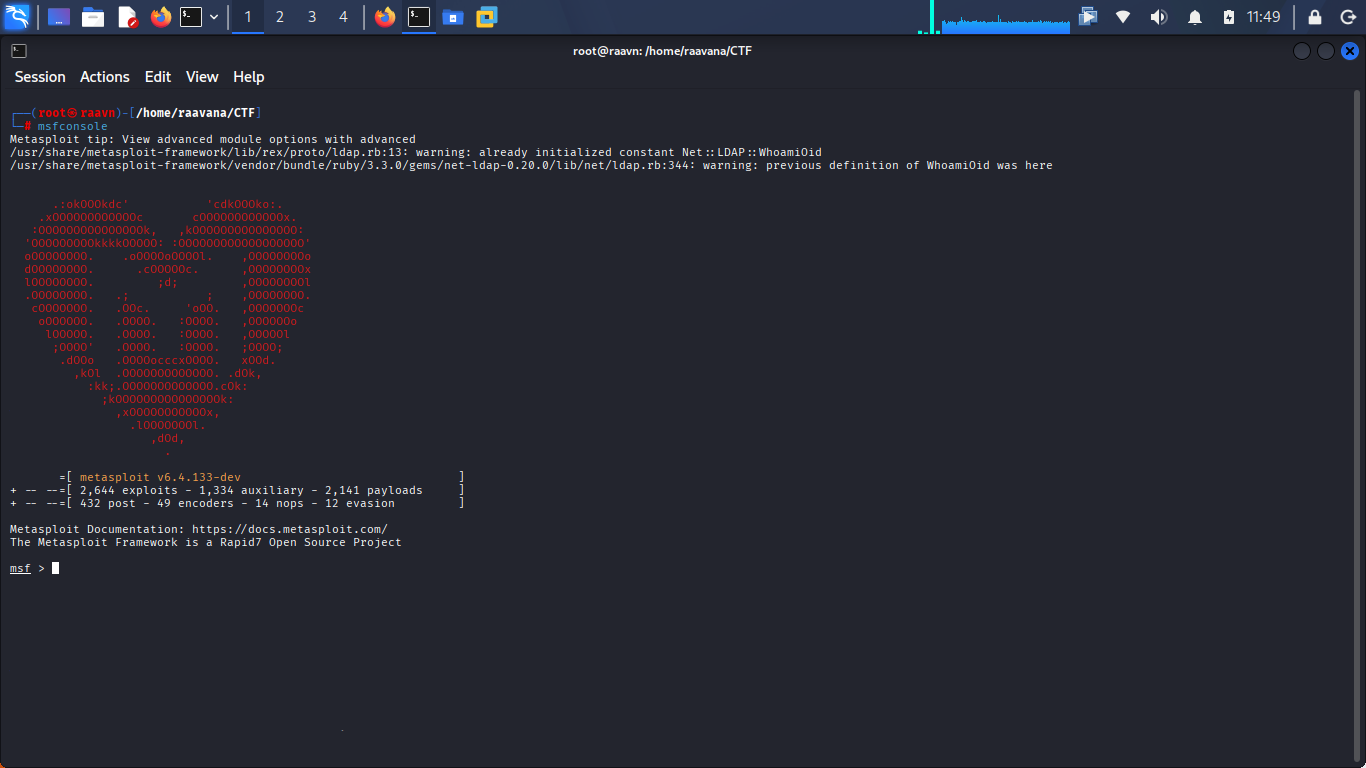 Starting Metasploit Framework