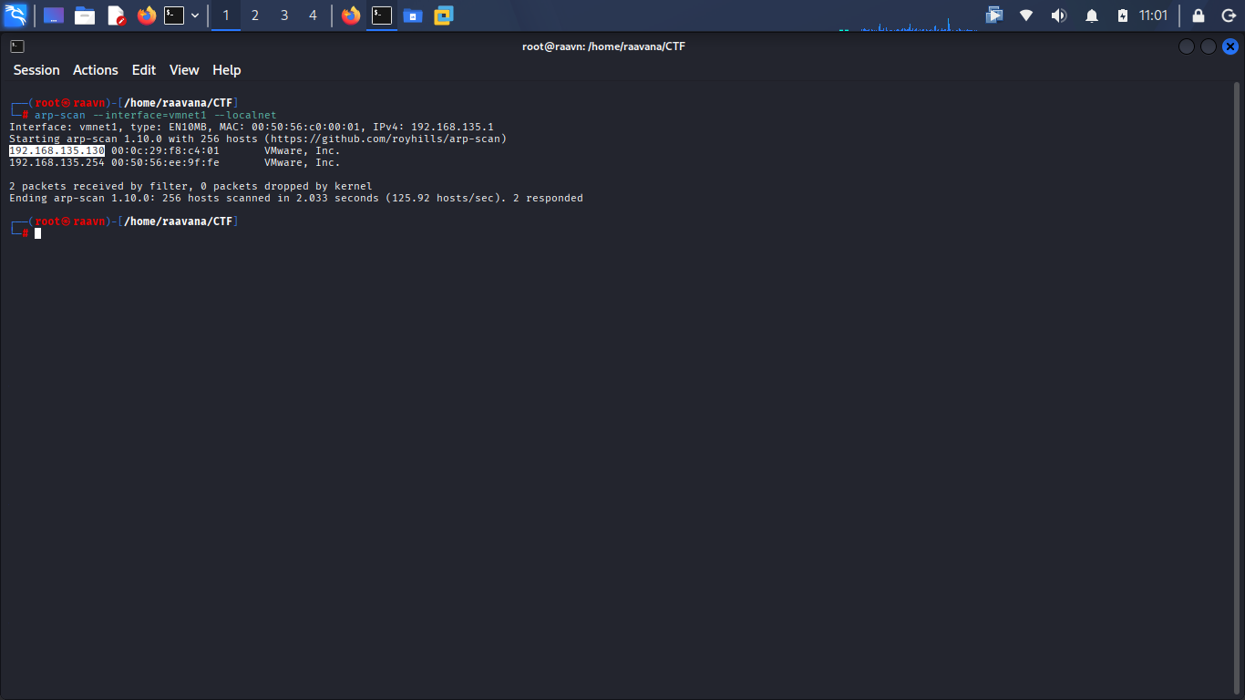 Identifying target host IP