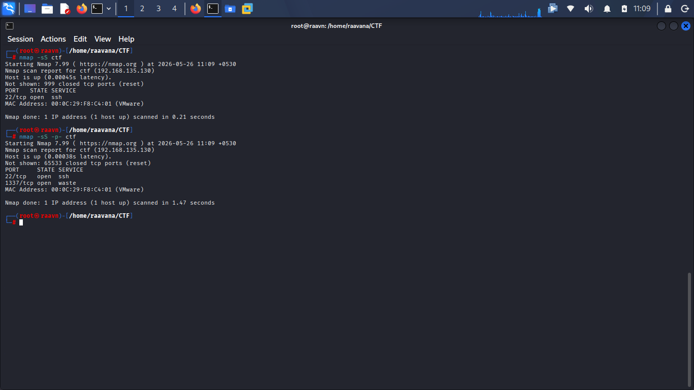 Full port Nmap scan showing port 1337